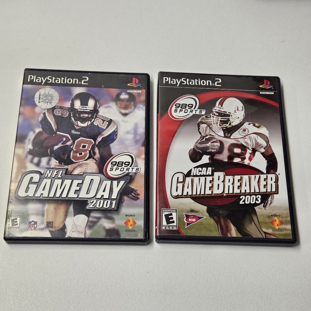 NFL GameDay 2001 & NCAA GameBreaker 2003 for PlayStation 2 CIB